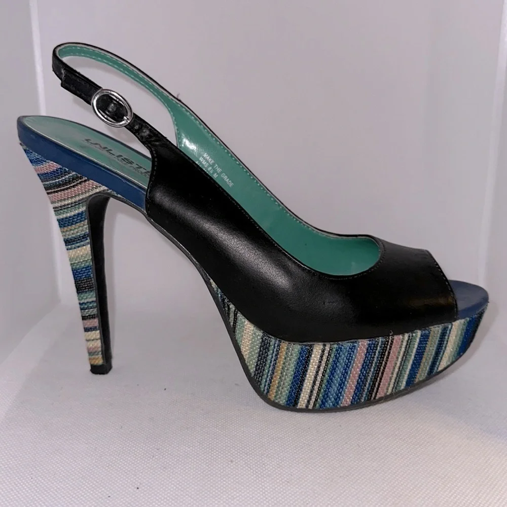 Unlisted by Kenneth Cole Make the Grade Slingback Platform Heels Size 8.5M - EUC